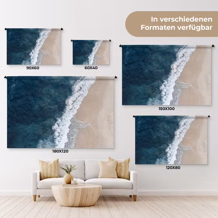 Strand - Zee - Golven Wandkleed katoen klein -tsfeer8_DE