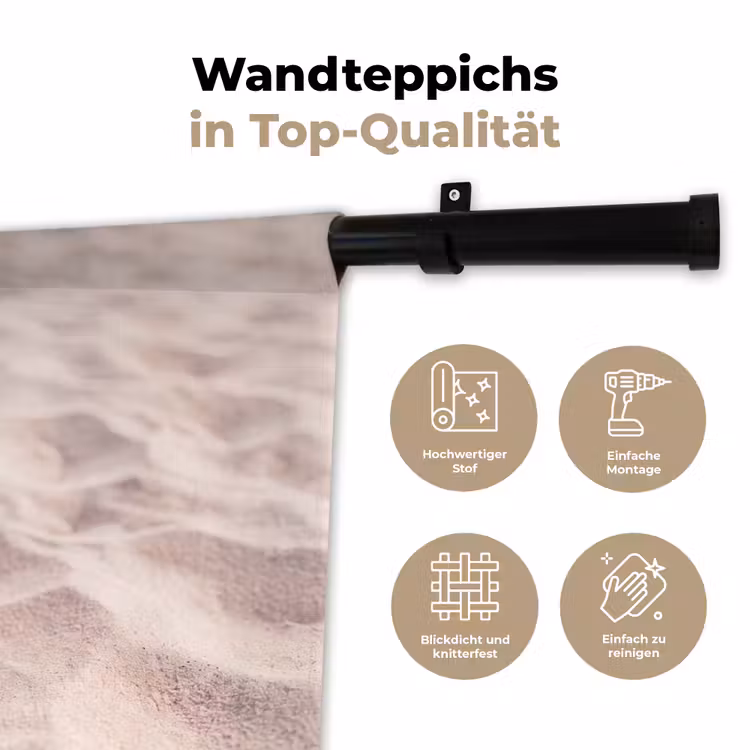 Strand - Schelpen - Zomer - Roze - Decoratie Wandkleed katoen klein -tsfeer2_DE