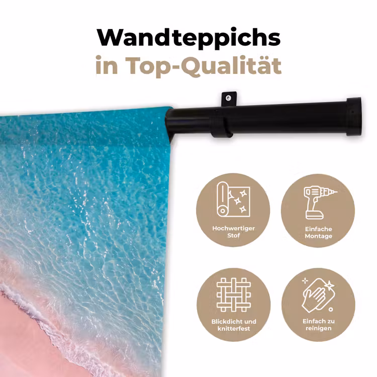 Strand - Roze zand - Zee - Zomer - Natuur Wandkleed katoen klein -tsfeer2_DE