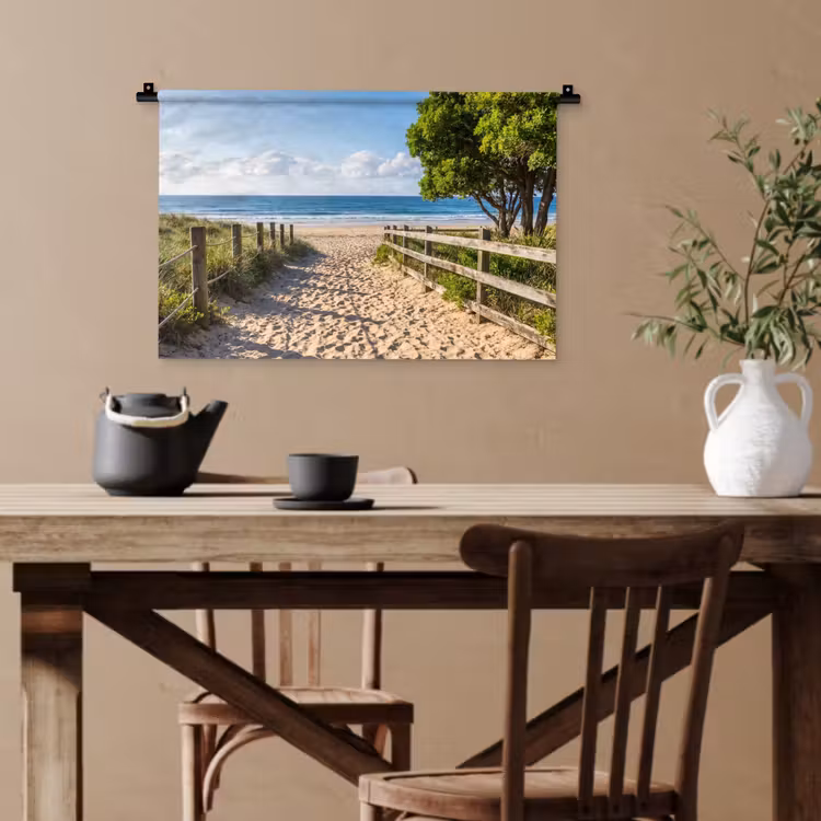 Strand - Zandpad - Oceaan - Natuur Wandkleed katoen klein -sfeer6