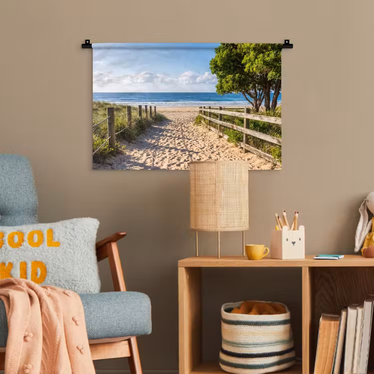 Strand - Zandpad - Oceaan - Natuur Wandkleed katoen klein -wsfeer4_kind