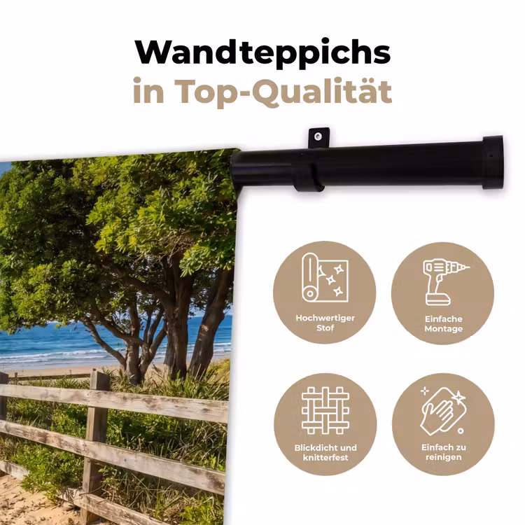 Strand - Zandpad - Oceaan - Natuur Wandkleed katoen klein -tsfeer2_DE