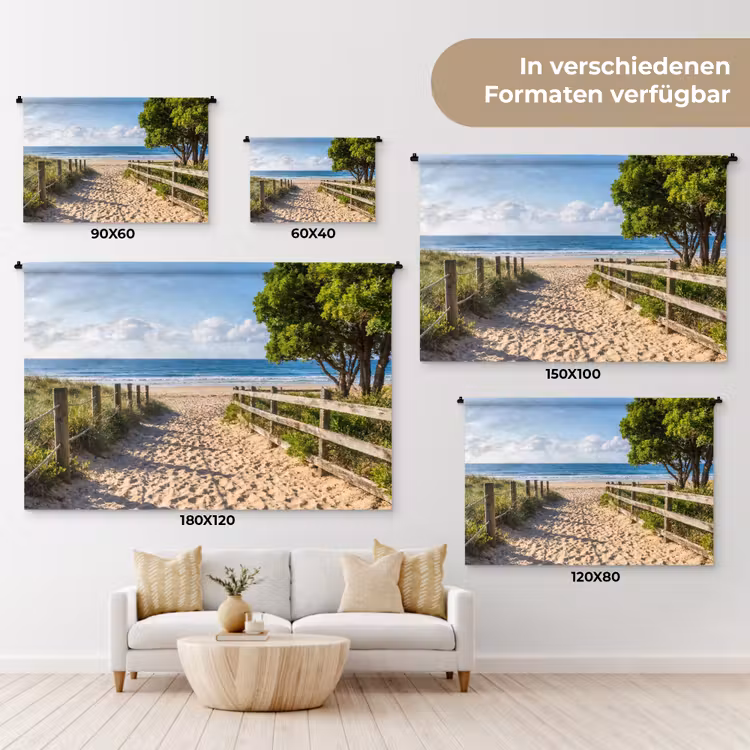 Strand - Zandpad - Oceaan - Natuur Wandkleed katoen klein -tsfeer8_DE