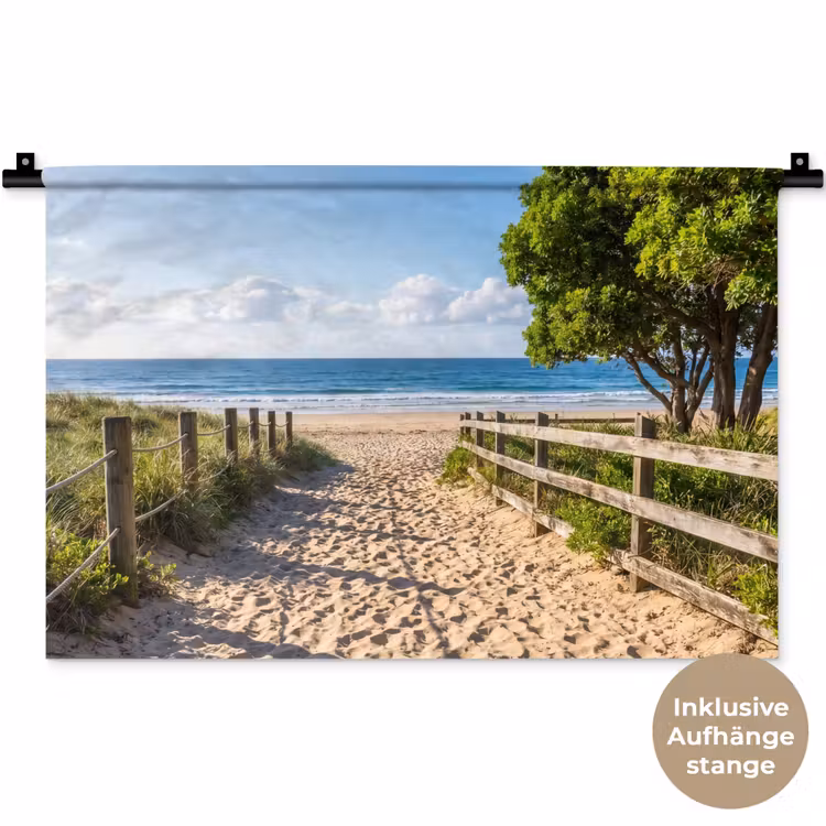Strand - Zandpad - Oceaan - Natuur Wandkleed katoen klein -t3d_DE