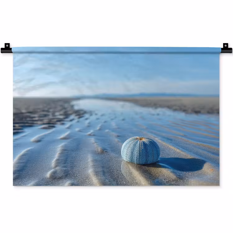 Strand - Schild - Water - Blauw Wandkleed katoen klein -zz3d