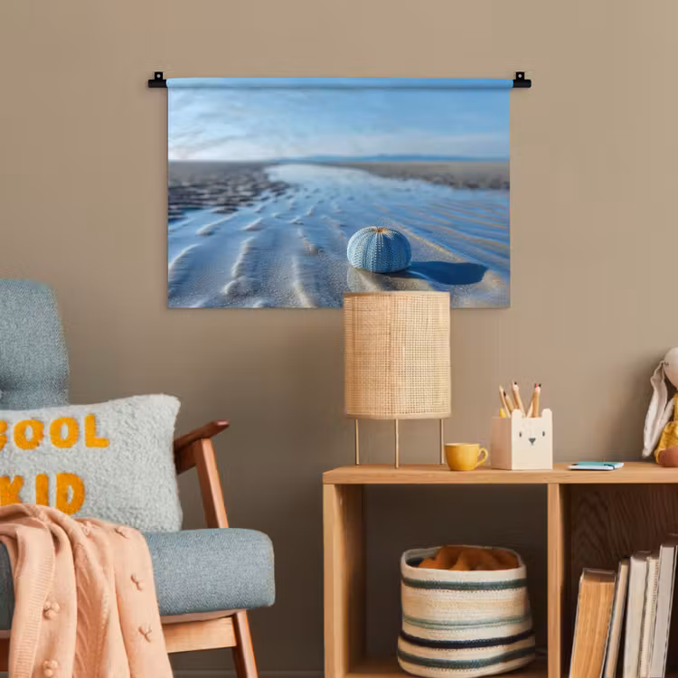 Strand - Schild - Water - Blauw Wandkleed katoen klein -wsfeer4_kind