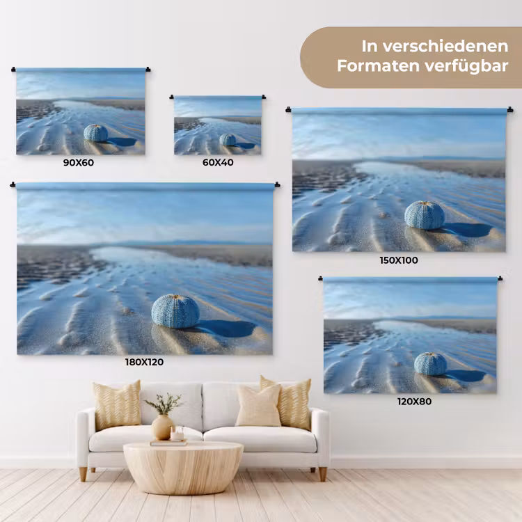 Strand - Schild - Water - Blauw Wandkleed katoen klein -tsfeer8_DE