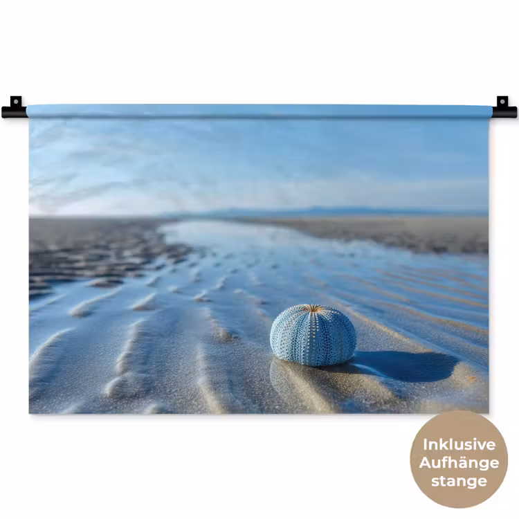Strand - Schild - Water - Blauw Wandkleed katoen klein -t3d_DE