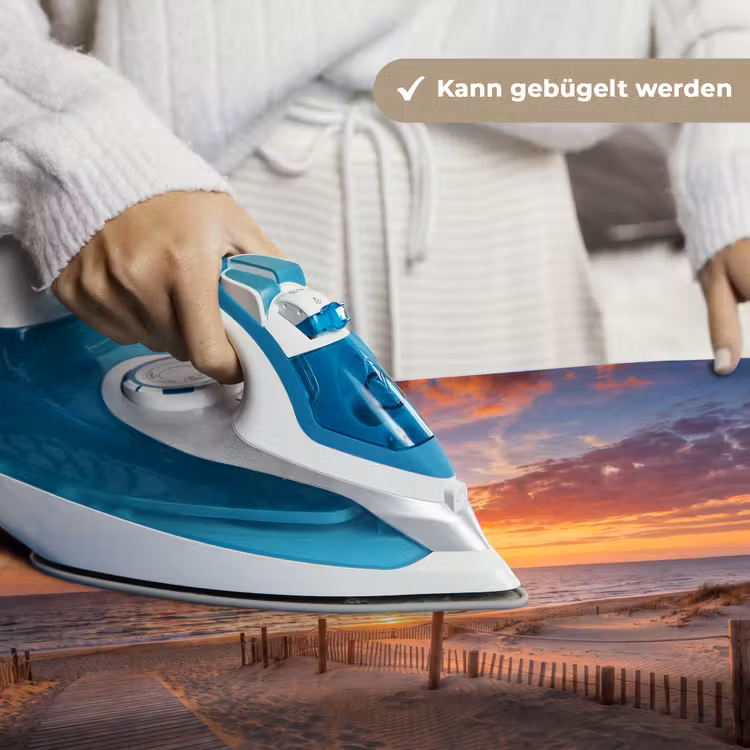 Strand - Zonsondergang - Zee - Natuur - Oranje Wandkleed katoen klein -tsfeer9_DE