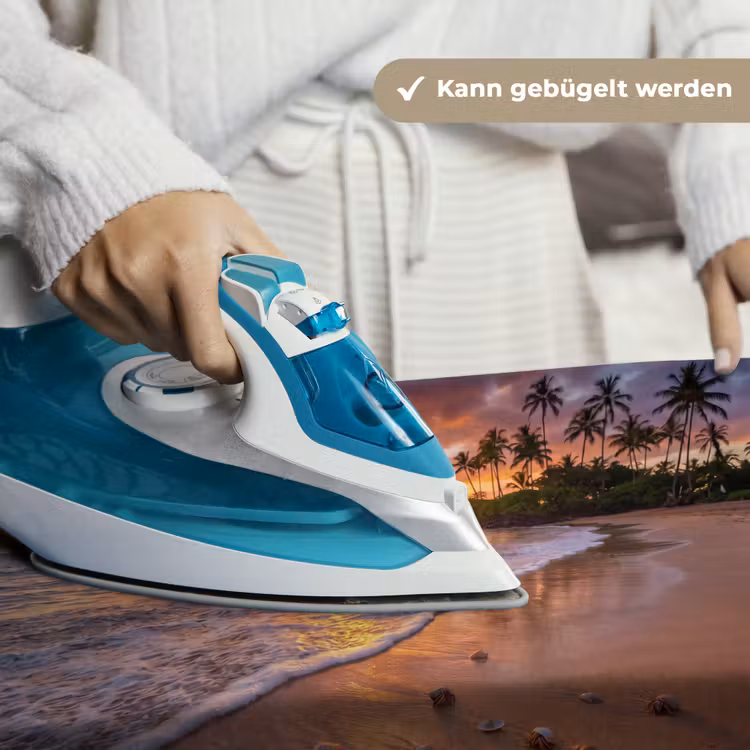 Strand - Zonsondergang - Palmbomen - Natuur - Oranje Wandkleed katoen klein -tsfeer9_DE