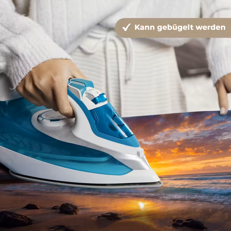 Strand - Zonsondergang - Golven - Natuur - Oranje Wandkleed katoen klein -tsfeer9_DE