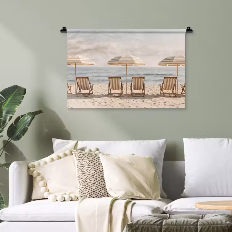 Strand - Stoelen - Parasol Wandkleed katoen klein -sfeer7