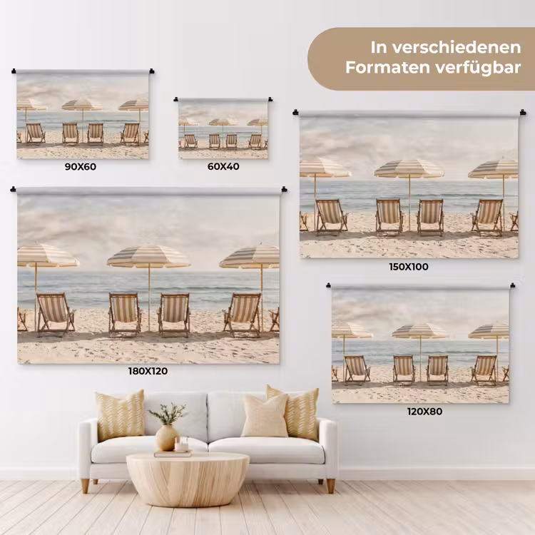 Strand - Stoelen - Parasol Wandkleed katoen klein -tsfeer8_DE