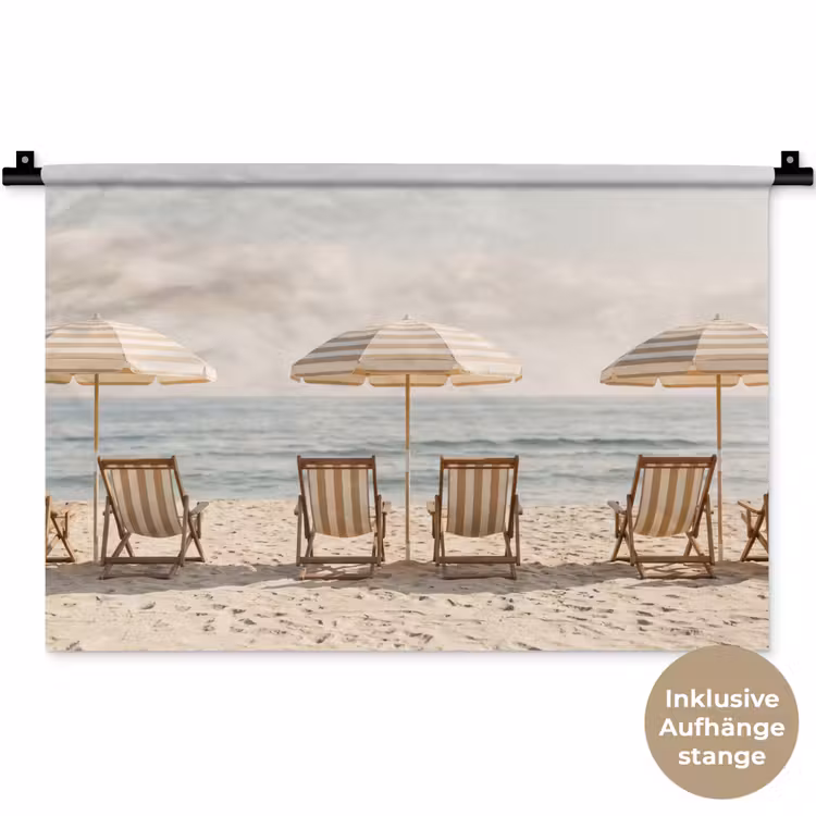 Strand - Stoelen - Parasol Wandkleed katoen klein -t3d_DE