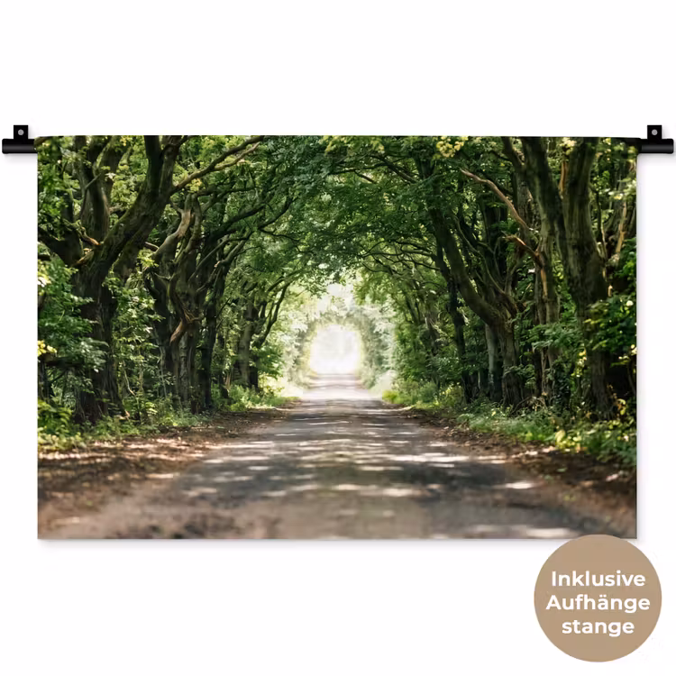 Weg - Bomen - Natuur - Groen Wandkleed katoen klein -t3d_DE