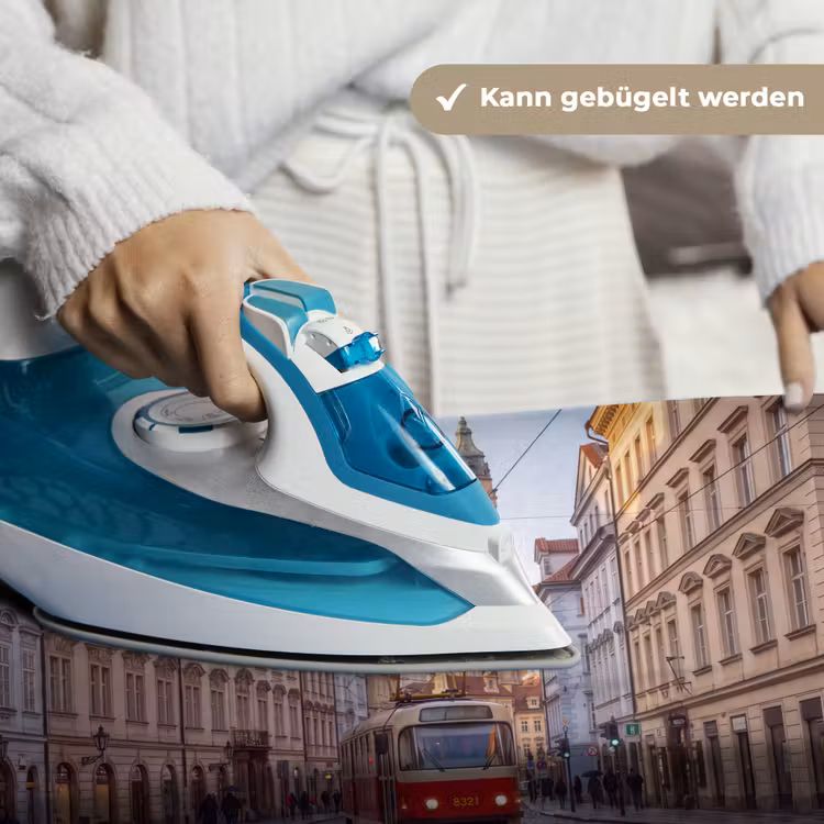 Tram - Straat - Stadsgezicht - Klassiek - Rood Wandkleed katoen klein -tsfeer9_DE