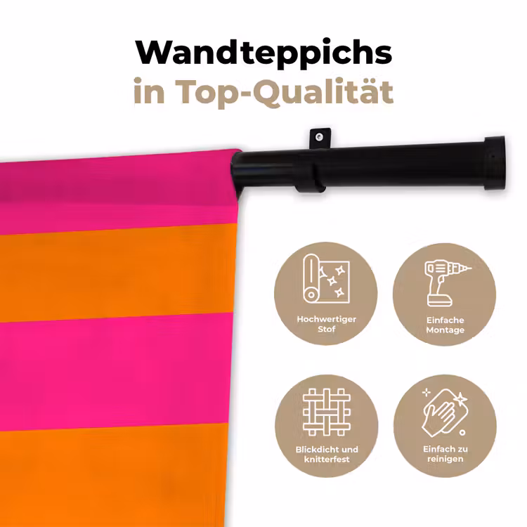 Strepen - Horizontaal - Roze Wandkleed katoen klein 269 -tsfeer2_DE