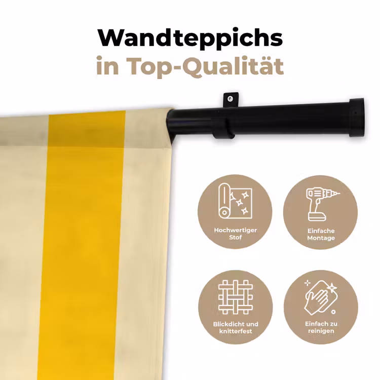 Strepen - Klassiek - Geel Wandkleed katoen klein 269 -tsfeer2_DE