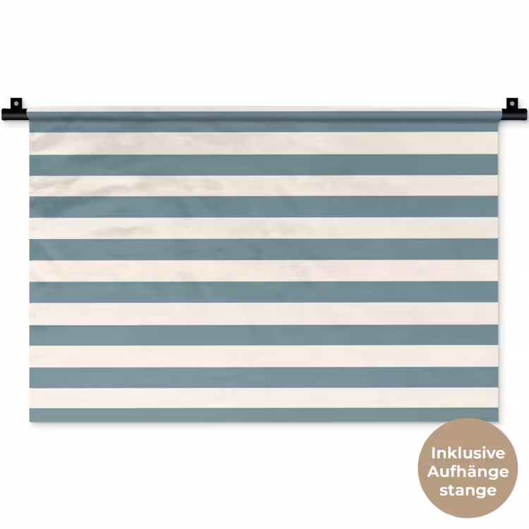 Strepen - Modern - Blauw Wandkleed katoen klein 269 -t3d_DE