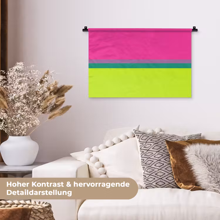 Strepen - Modern - Kleurrijk Wandkleed katoen klein -tsfeer1_DE
