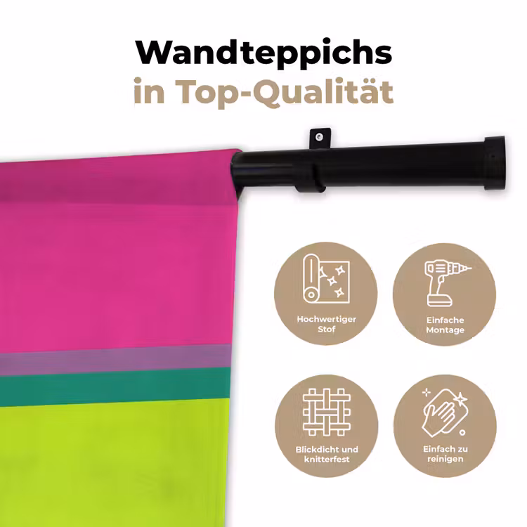 Strepen - Modern - Kleurrijk Wandkleed katoen klein -tsfeer2_DE