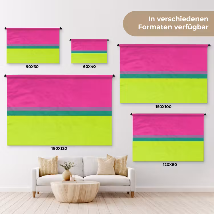 Strepen - Modern - Kleurrijk Wandkleed katoen klein -tsfeer8_DE