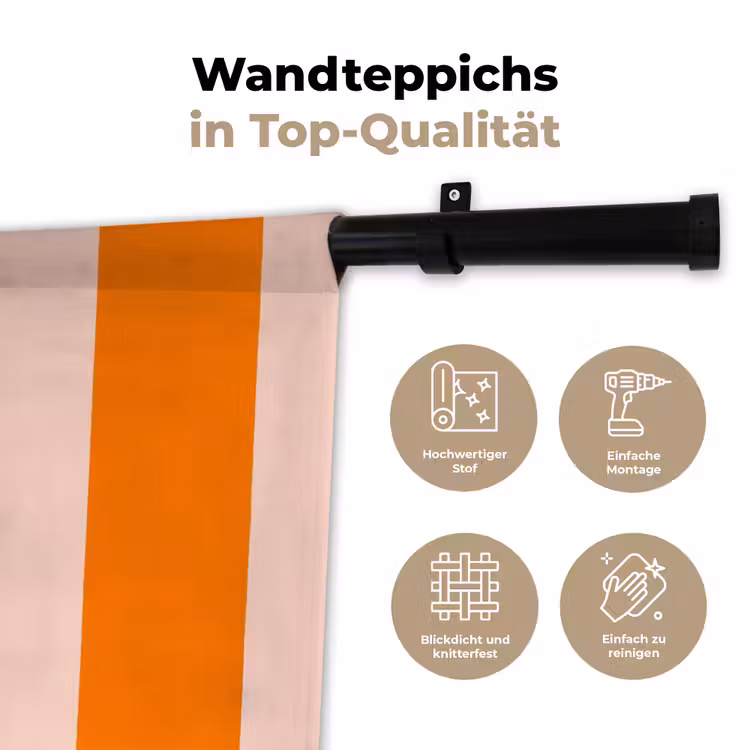Strepen - Modern - Oranje Wandkleed katoen klein 269 -tsfeer2_DE