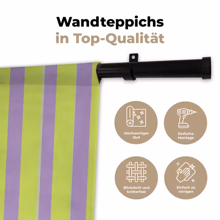 Strepen - Patroon - Groen Wandkleed katoen klein 269 -tsfeer2_DE