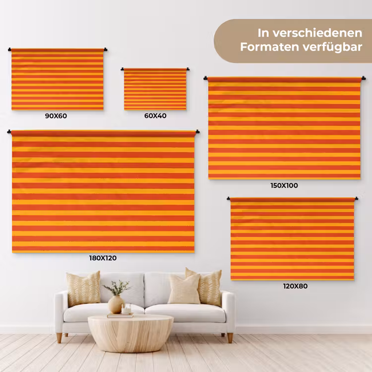 Strepen - Patroon - Oranje Wandkleed katoen klein 269 -tsfeer8_DE