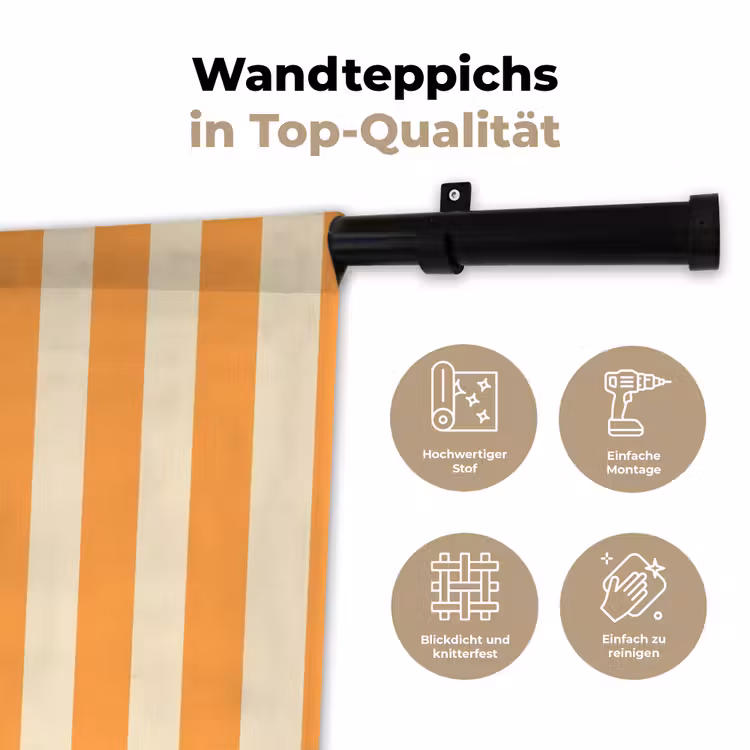 Strepen - Patroon - Oranje Wandkleed katoen klein 269 -tsfeer2_DE