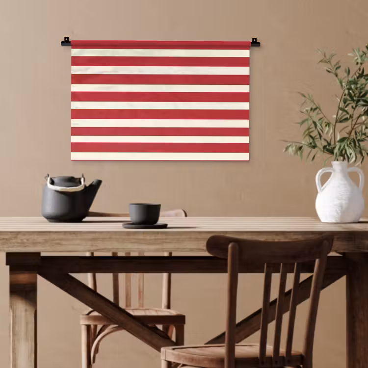Strepen - Patroon - Rood Wandkleed katoen klein 269 -sfeer6