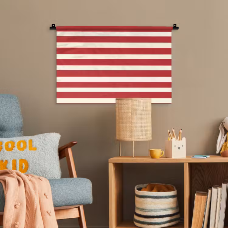 Strepen - Patroon - Rood Wandkleed katoen klein 269 -wsfeer4_kind