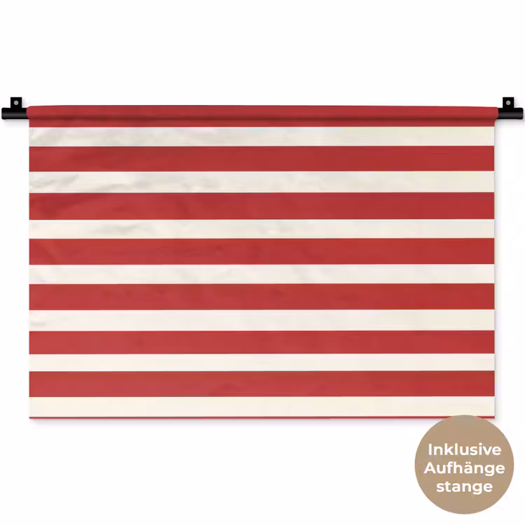 Strepen - Patroon - Rood Wandkleed katoen klein 269 -t3d_DE
