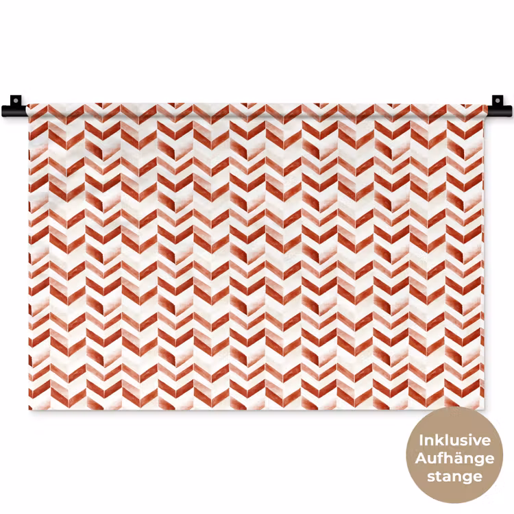 Strepen - Rood - Wit - Patroon Wandkleed katoen klein 269 -t3d_DE