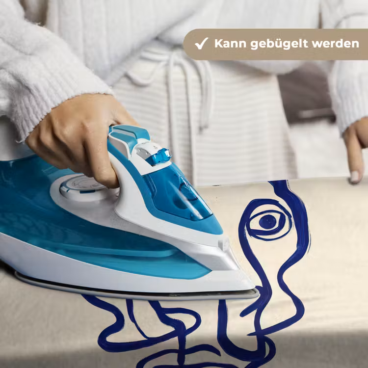 Lijntekening - Overlappende gezichten - Donkerblauw Wandkleed katoen klein -tsfeer9_DE