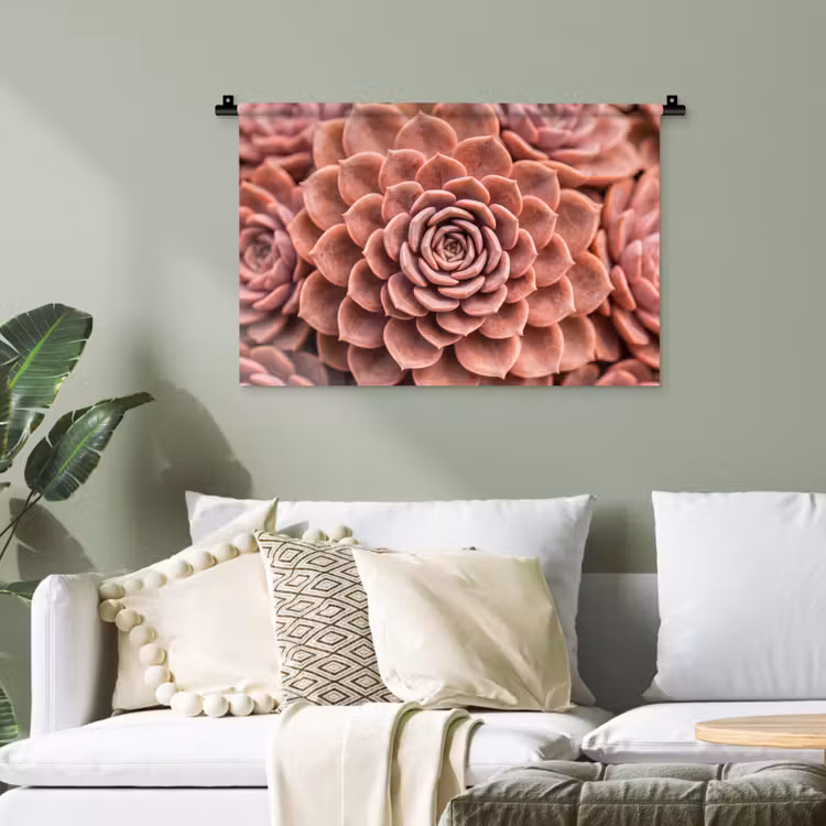 Vetplant - Organisch - Roze Wandkleed katoen klein -sfeer7