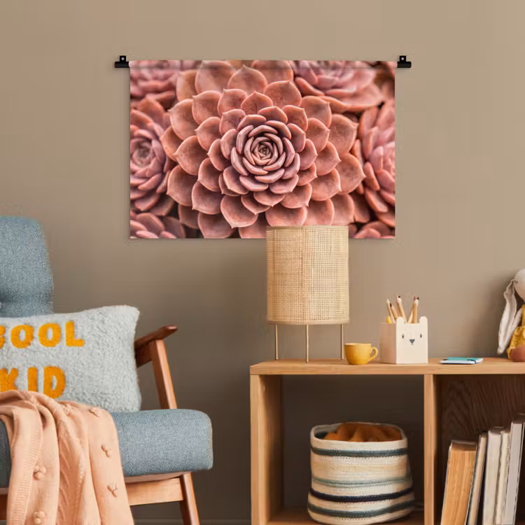 Vetplant - Organisch - Roze Wandkleed katoen klein -wsfeer4_kind