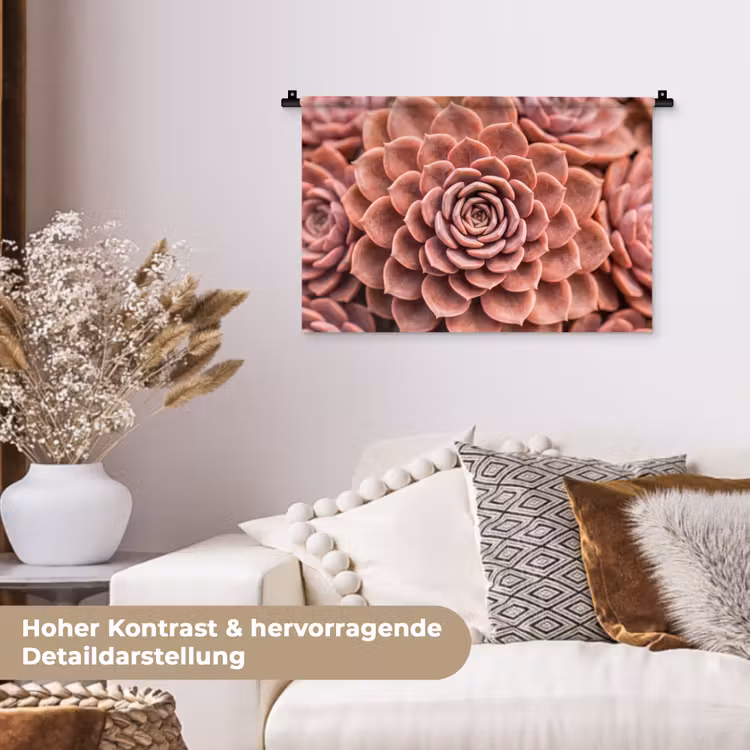 Vetplant - Organisch - Roze Wandkleed katoen klein -tsfeer1_DE