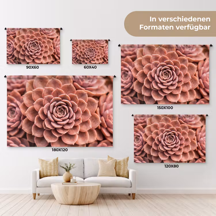 Vetplant - Organisch - Roze Wandkleed katoen klein -tsfeer8_DE
