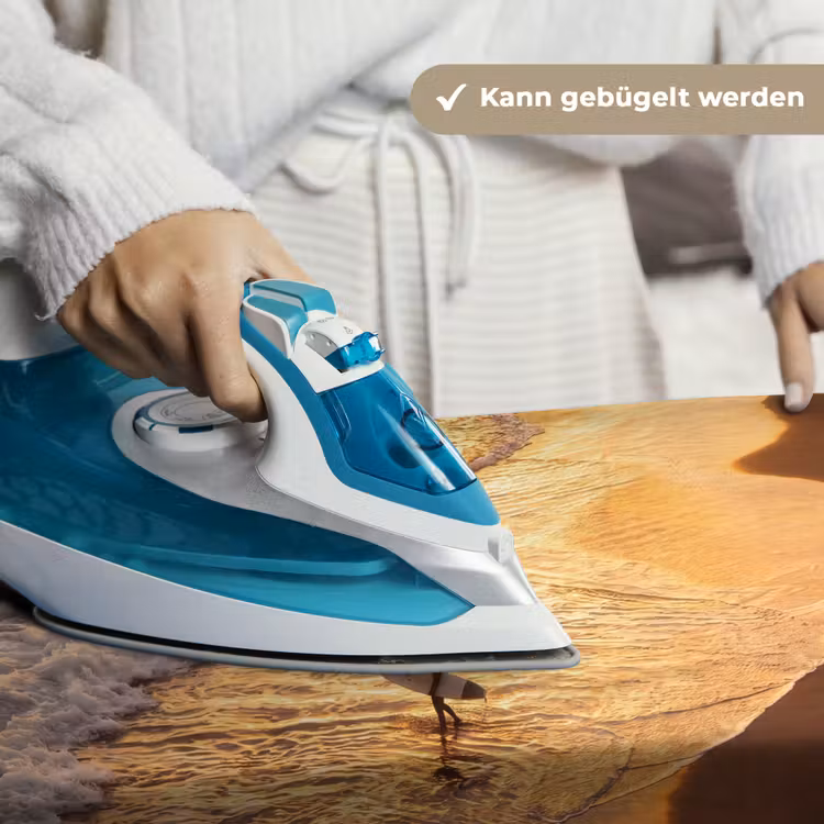 Surfer - Strand - Zonsondergang - Oceaan - Goud Wandkleed katoen klein -tsfeer9_DE