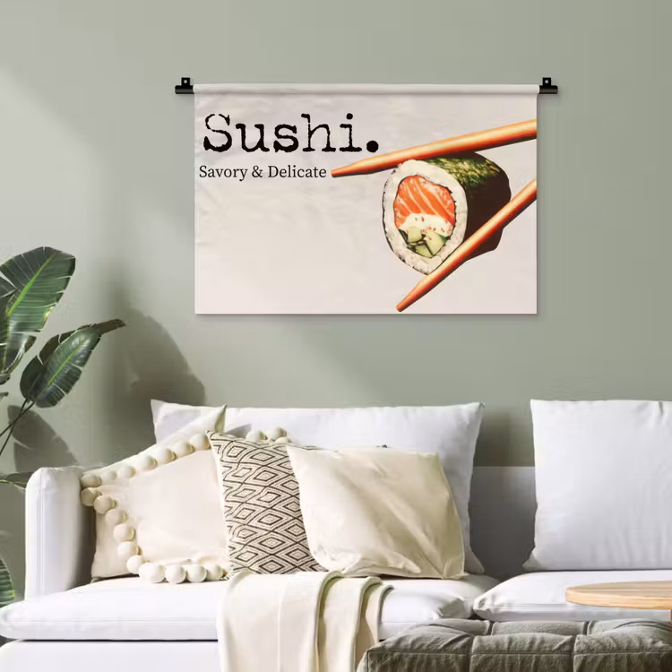 Sushi - Zalm - Rijst - Japans Wandkleed katoen klein -sfeer7