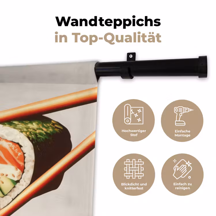 Sushi - Zalm - Rijst - Japans Wandkleed katoen klein -tsfeer2_DE