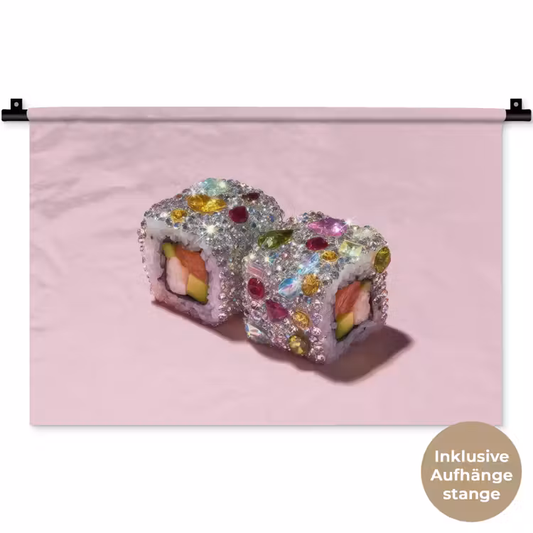Sushi - Rolletjes - Steentjes - Kleurrijk Wandkleed katoen klein -t3d_DE