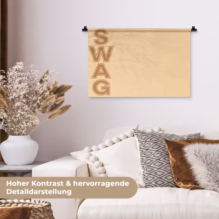 Swag - Bruin - Beige Wandkleed katoen klein -tsfeer1_DE