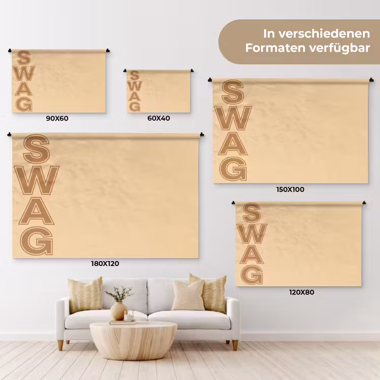 Swag - Bruin - Beige Wandkleed katoen klein -tsfeer8_DE