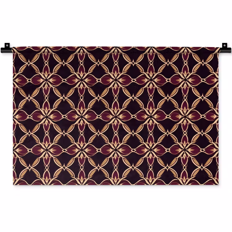 Symmetrisch - Tegel - Burgundy Wandkleed katoen klein 269 -zz3d