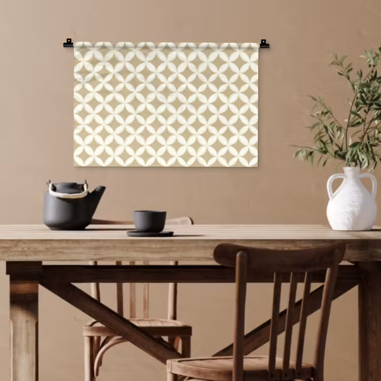 Symmetrisch - Motief - Beige Wandkleed katoen klein 269 -sfeer6