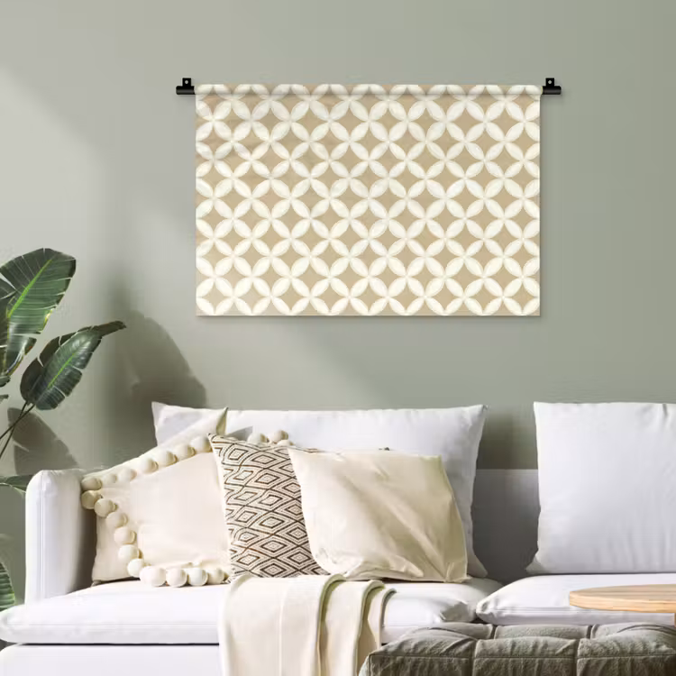 Symmetrisch - Motief - Beige Wandkleed katoen klein 269 -sfeer7