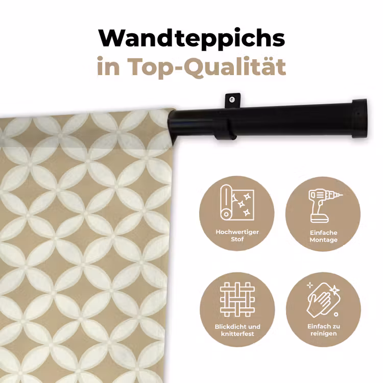 Symmetrisch - Motief - Beige Wandkleed katoen klein 269 -tsfeer2_DE