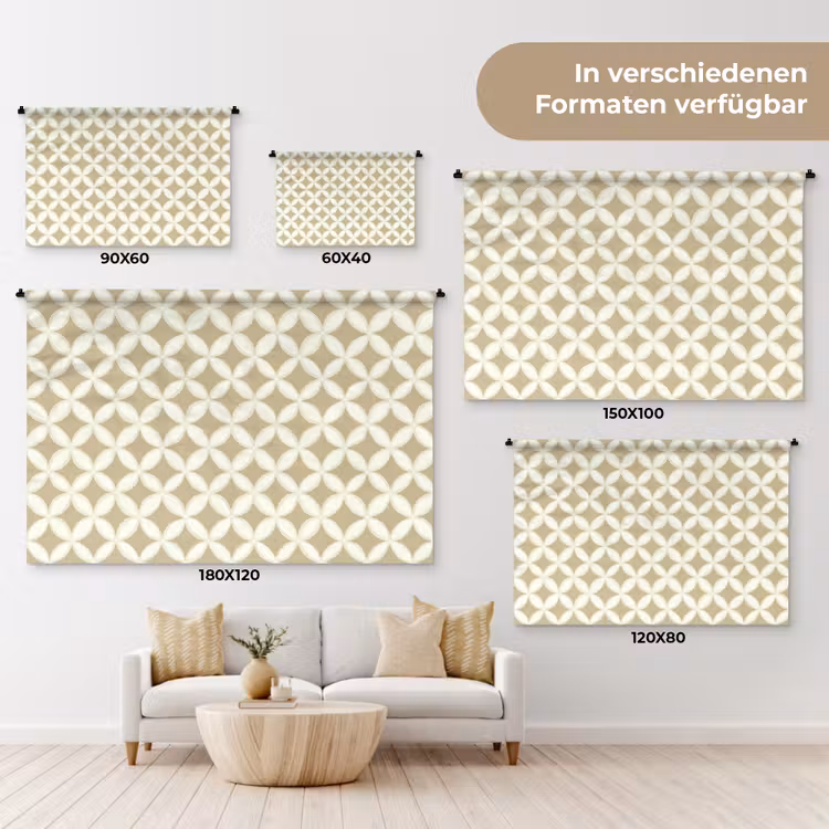 Symmetrisch - Motief - Beige Wandkleed katoen klein 269 -tsfeer8_DE